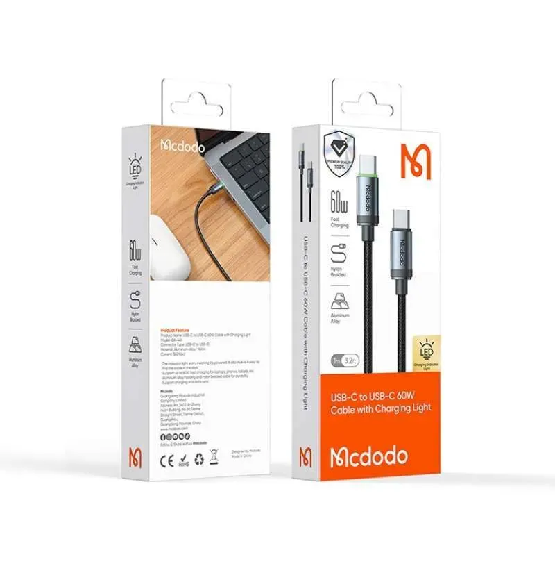 Mcdodo Mcdodo Ca 4410 Cable Type C To Type C 1m   60w   Led Indicator   Garansi Resmi 6 Bulan Full05 Gxy8fggg