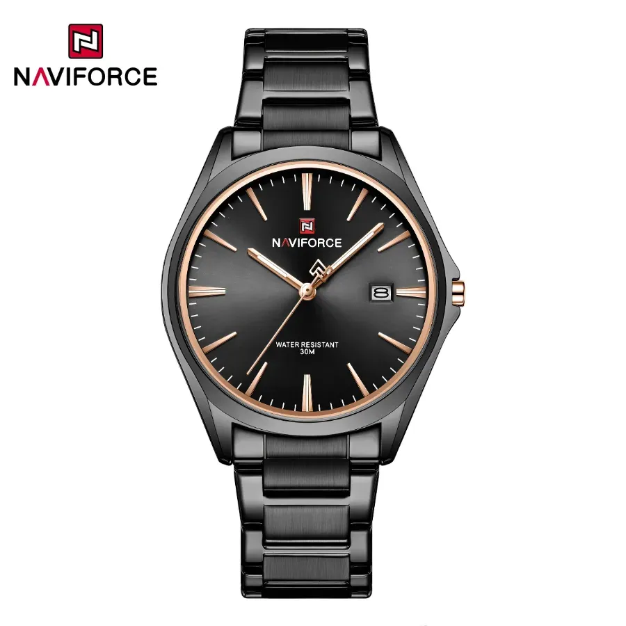 Naviforce 9291 Men's Watch Black RoseGold