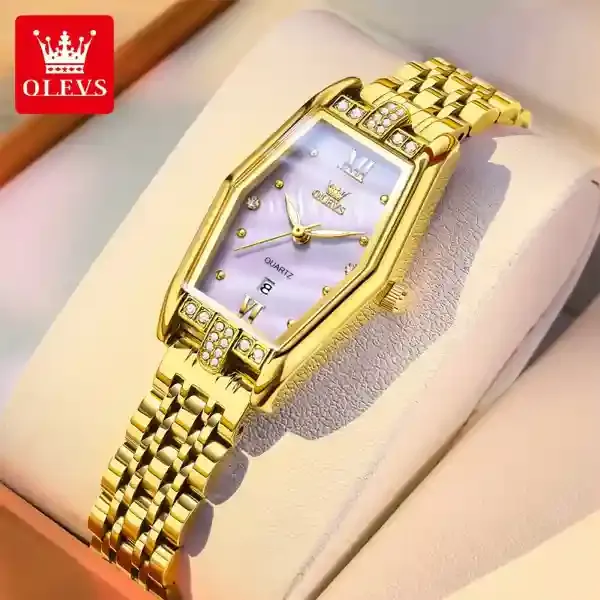 Olevs 3699 Women Watch Gold Purple