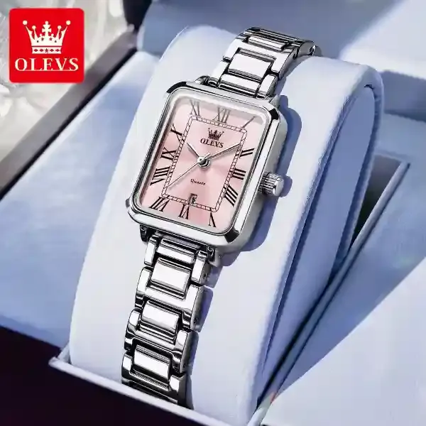 Olevs 5641 Women's Watch Silver Pink