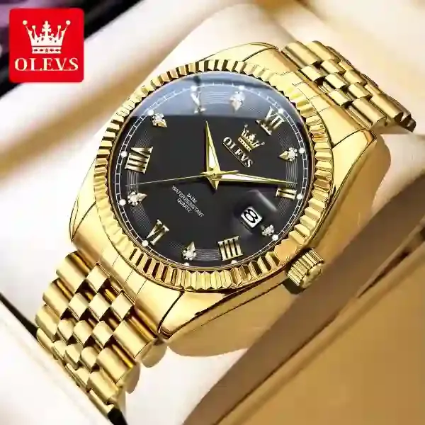 Olevs 5680 Men's Watch all gold black