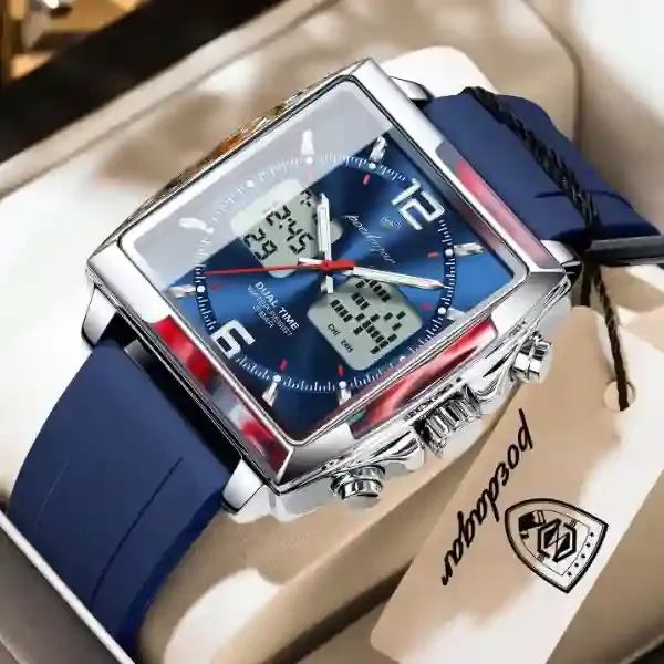 Poedagar 109 Dual Time Analog Digital Watch 1