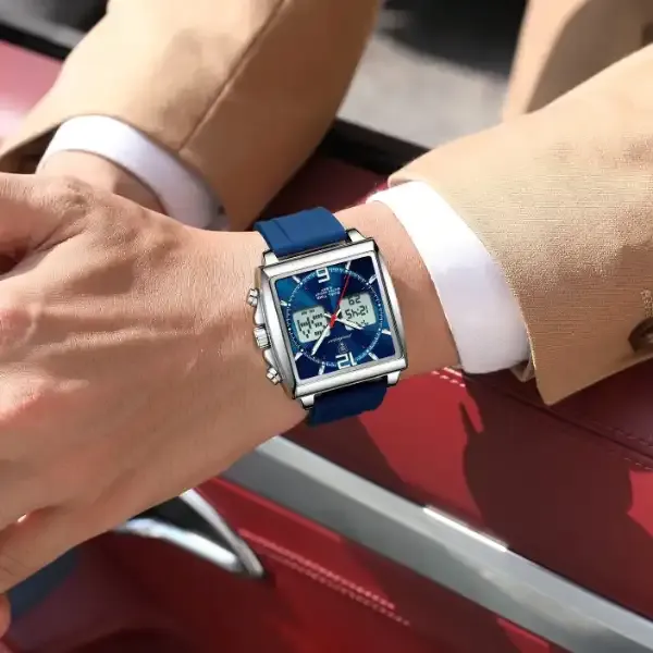 Poedagar 109 Dual Time Analog Digital Watch 2
