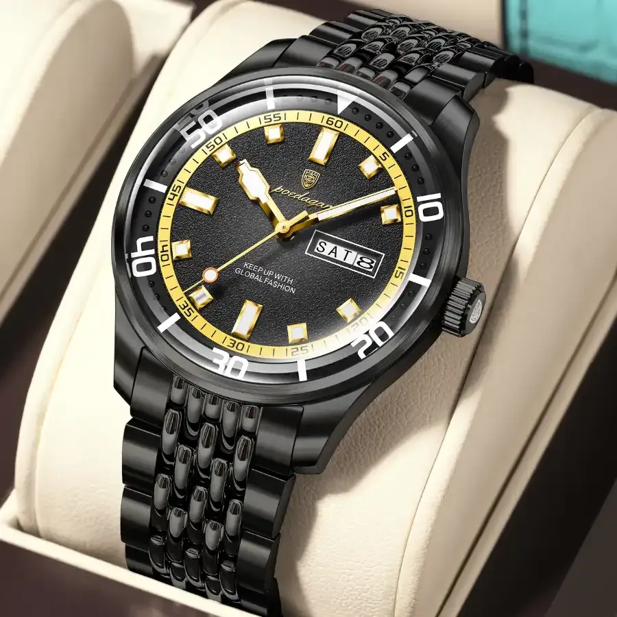 Poedagar 609 Men's Luxury Watch Black Black