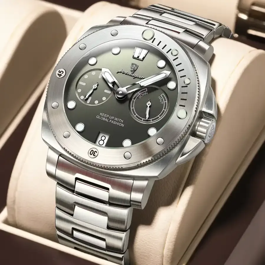 Poedagar 690 Man Wristwatch Silver Grey