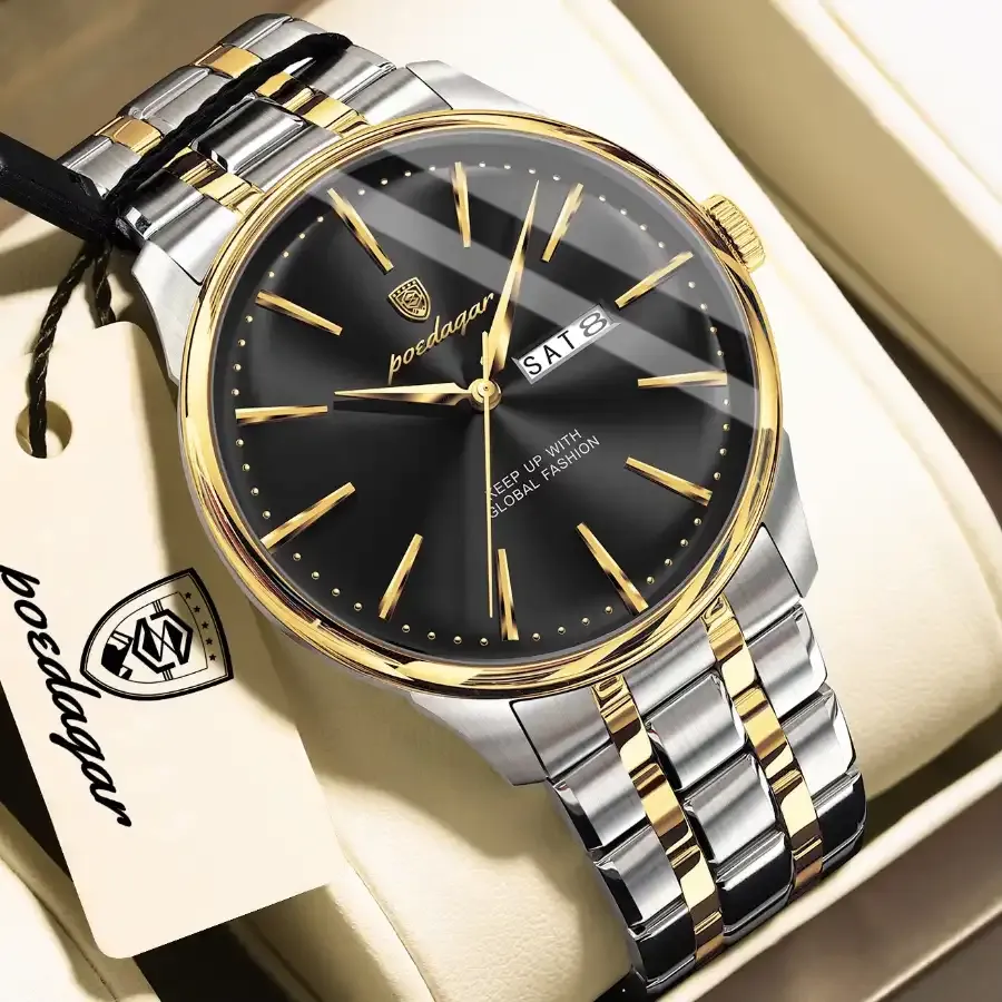 Poedagar 843 Men's Watch Gold Black