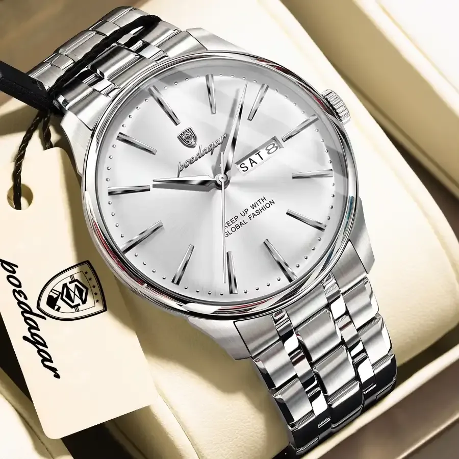 Poedagar 843 Men's Watch Silver White