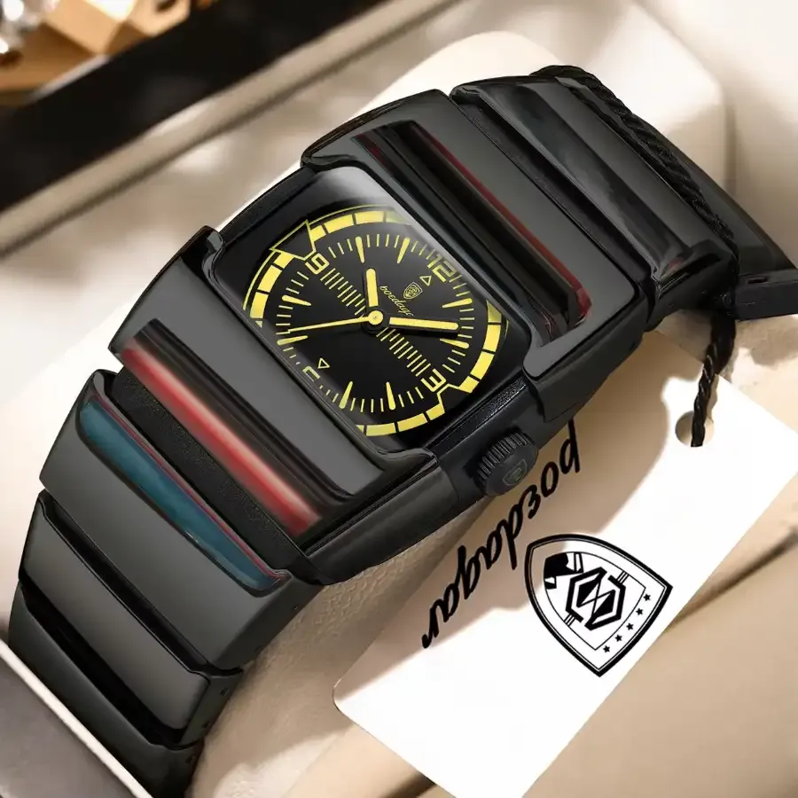 Poedagar 846 Men Quartz Watch Black Gold
