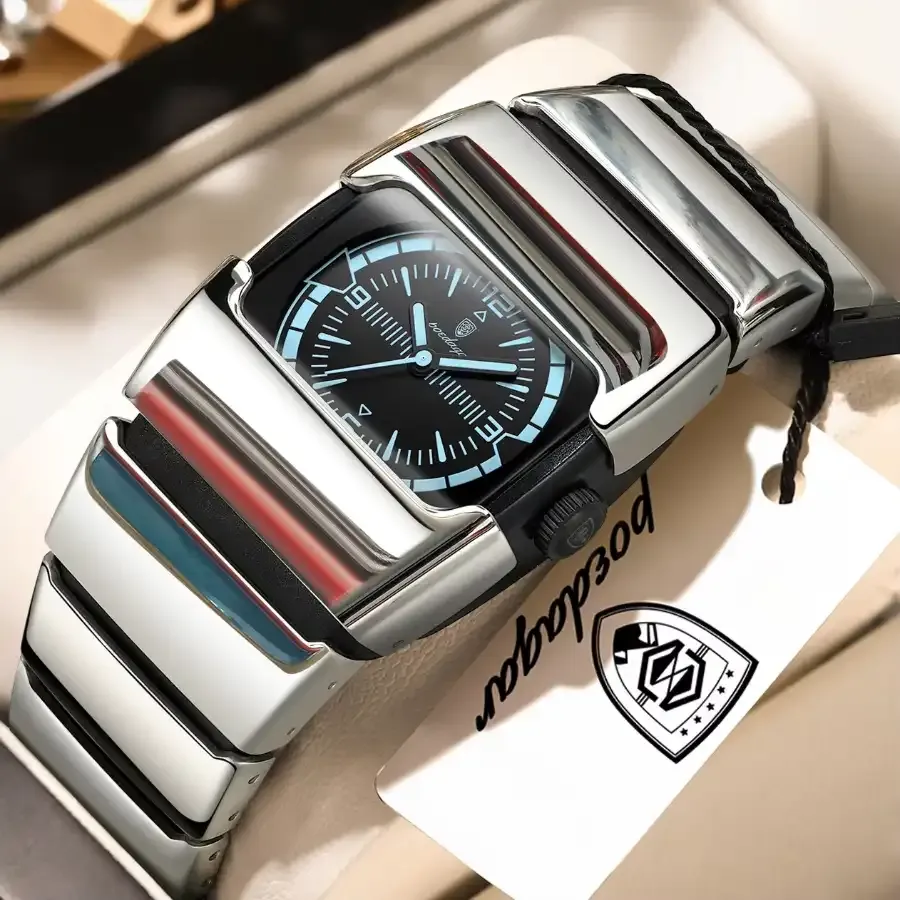 Poedagar 846 Men Quartz Watch Silver Blue