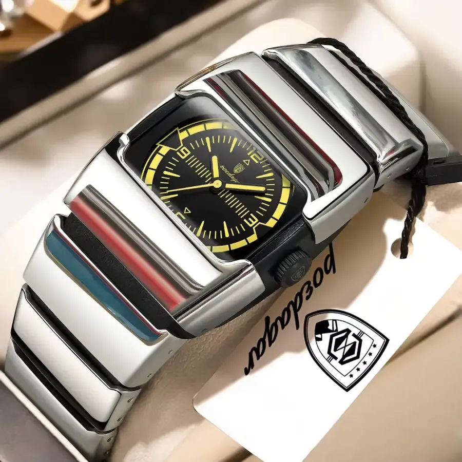 Poedagar 846 Men Quartz Watch Silver Yellow