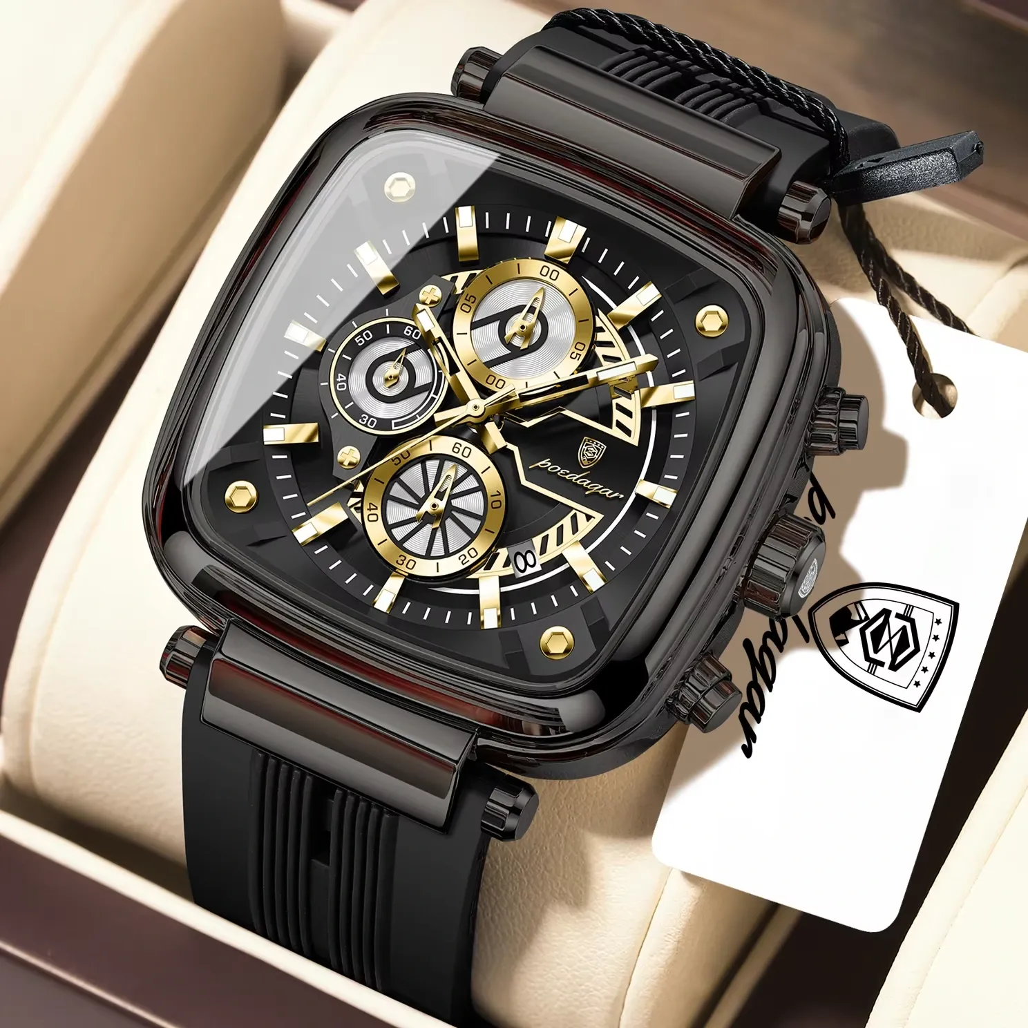 Poedagar 849 Mens watch Black