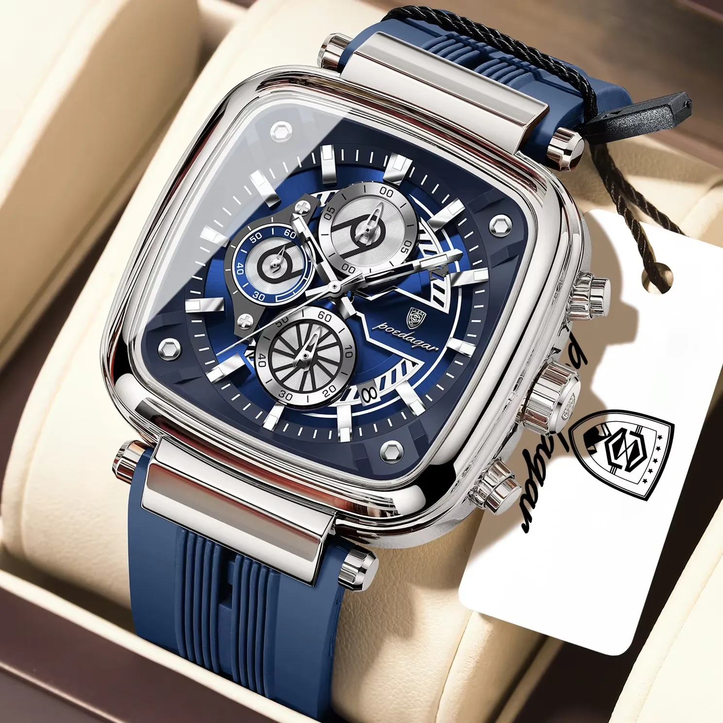 Poedagar 849 Mens watch Silver Blue