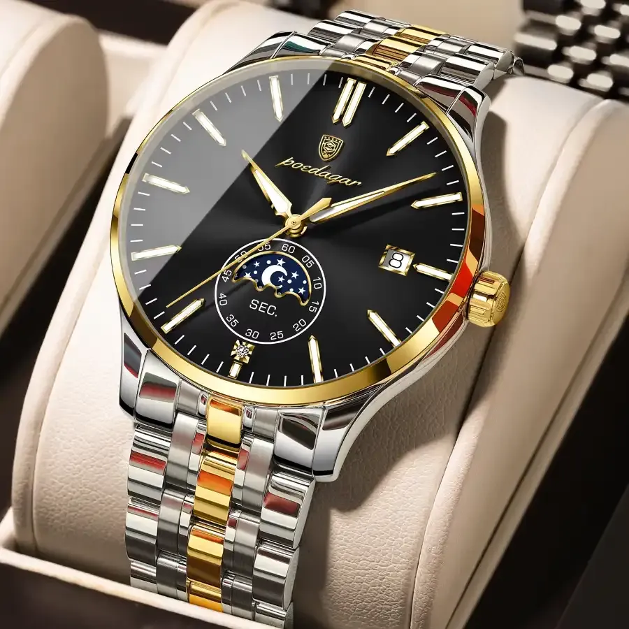 Poedagar 854 Men's Watch Gold Black