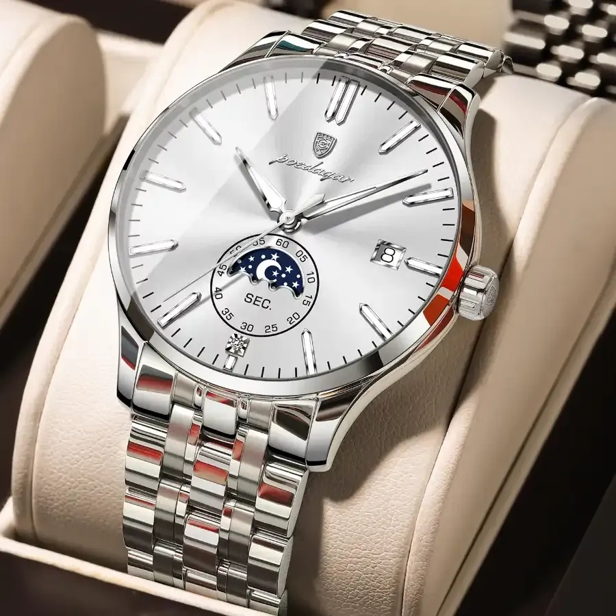Poedagar 854 Men's Watch Silver White