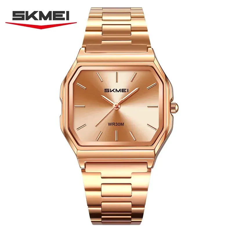 Skemi 2638 Retro square quartz Watch Rose gold