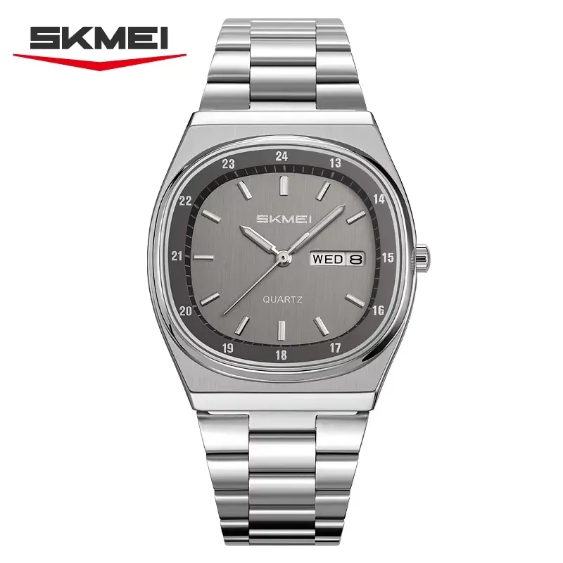 Skmei 2630 Vintage Watch - Silver Gray