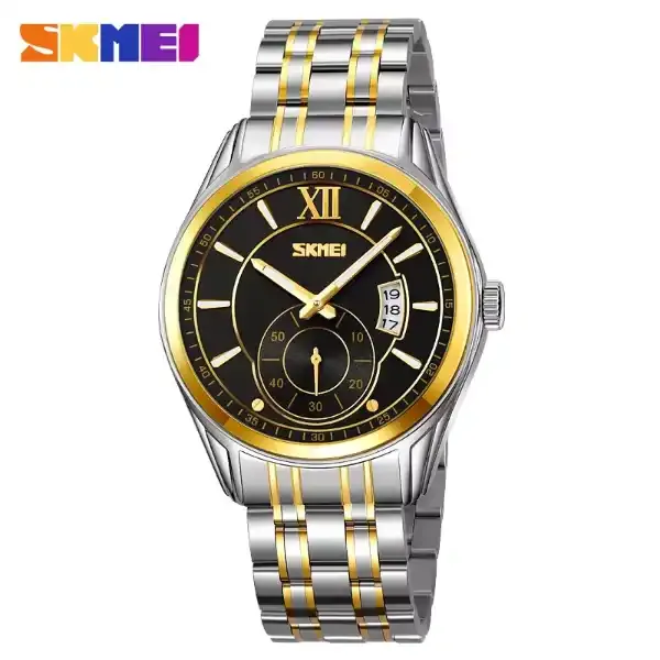 Skmei 9319 Men's Watch Silver Gold Black