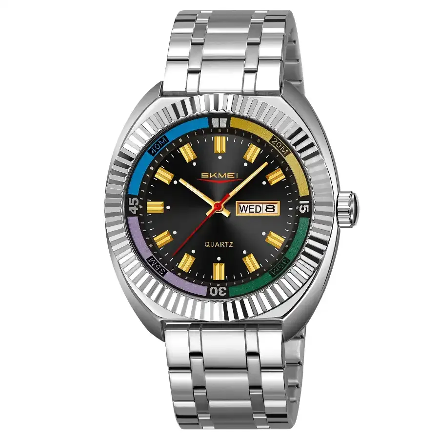 Skmei 9353 Stainless Steel Watch Silvery-Black