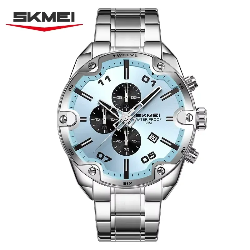 Skmei 9387 Quartz Wristwatch Silver Blue