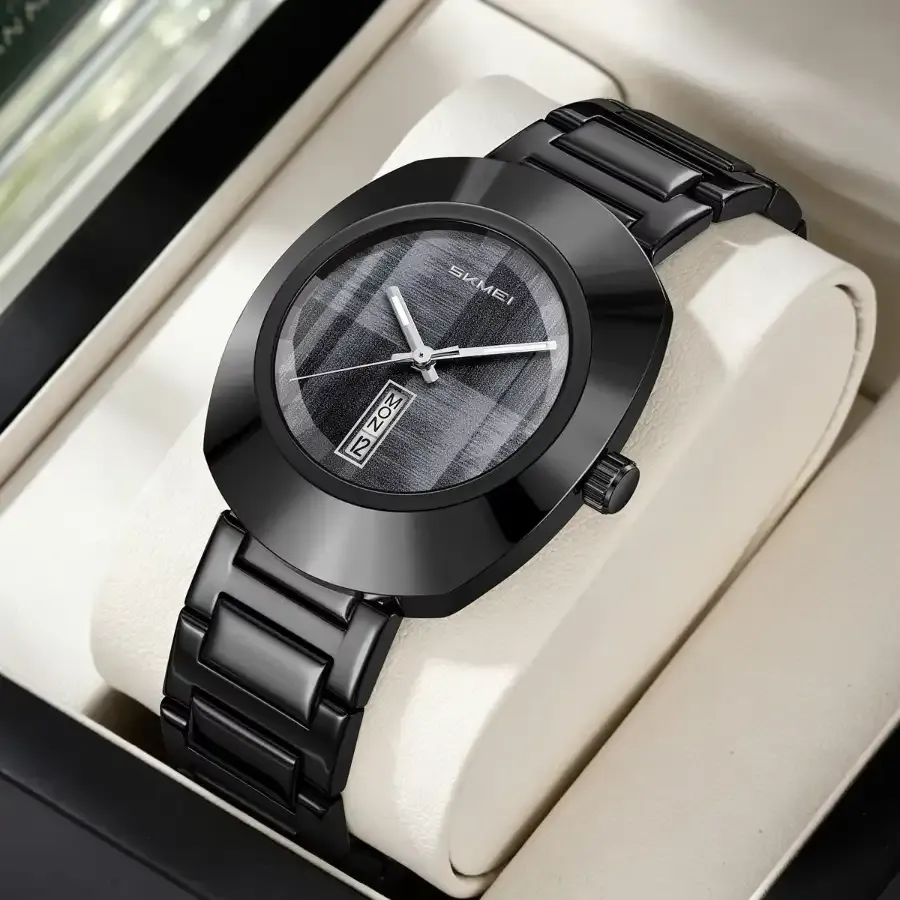 Skmei 9410 Retro Oval Quartz Watch Black Gray