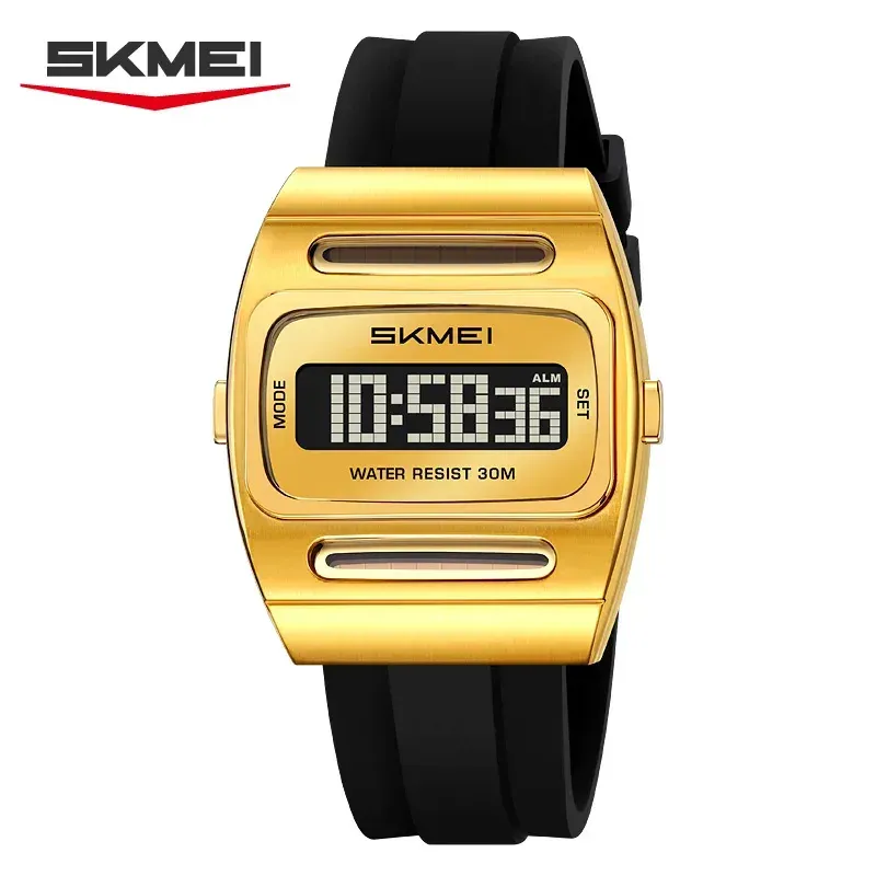Skmie 2563 Solar Power Digital Watch gold