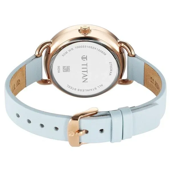 Titan Secluded Quartz Analog Gradient Mother Of Pearl Dial Leather Strap Womens Watch 2705wl01 900x