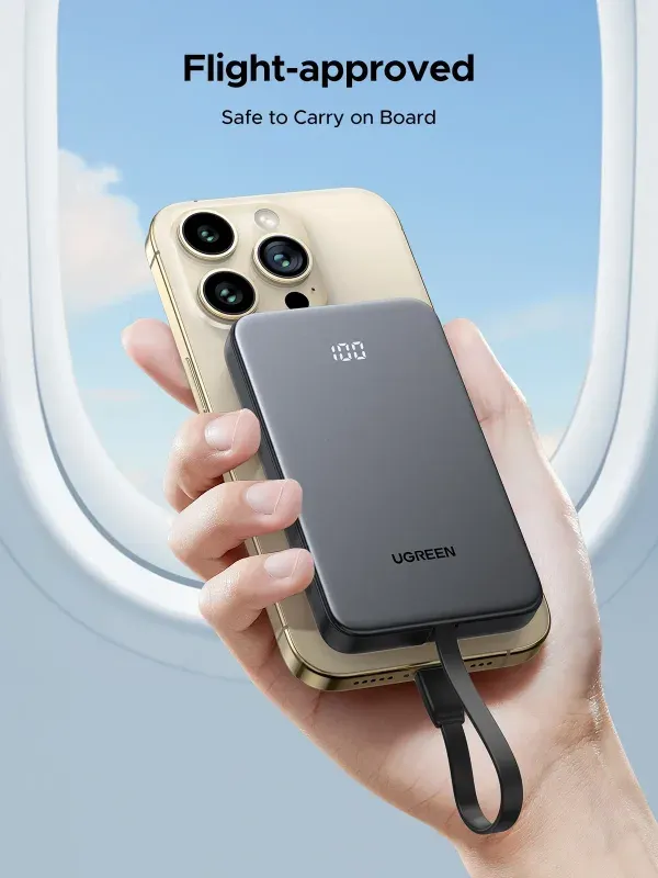 Ugreen Pb526 10000mah 20w 3c Power Bank With Built In Cable 75161c 1