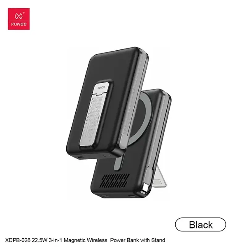 XUNDD XDPB-028 22.5W 3-in-1 10000mAh Magnetic Wireless Power Bank with Stand - selected variant