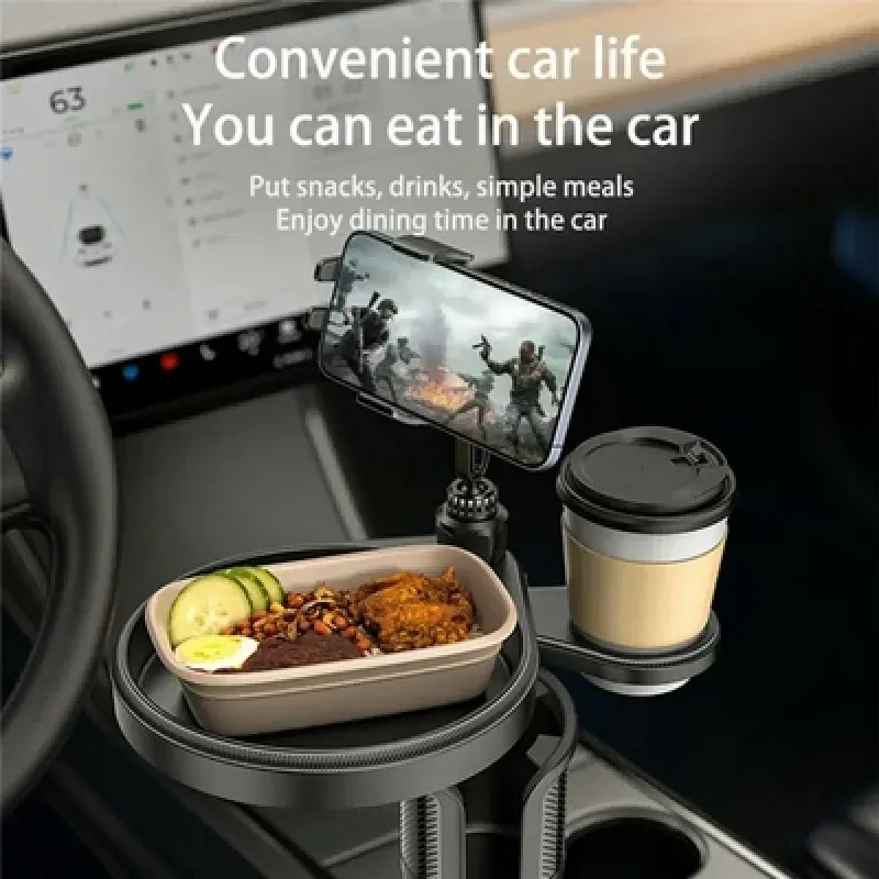 Yesido C274 Premium 4 In 1 Multifunctional Car Cup Holder Organizer With Food Tray And Phone Stand 1