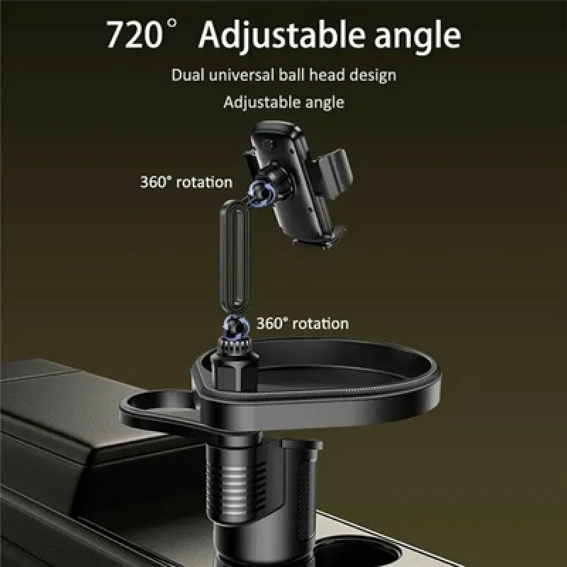 Yesido C274 Premium 4 In 1 Multifunctional Car Cup Holder Organizer With Food Tray And Phone Stand 2